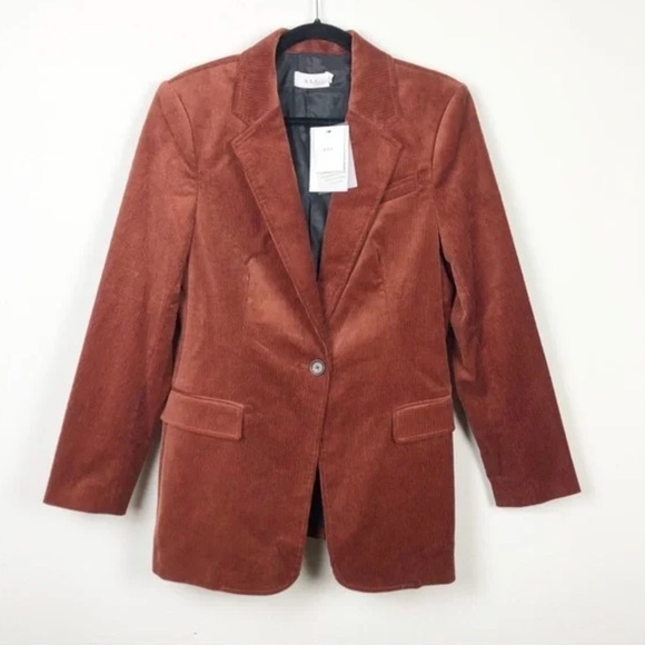 A. L. C. Vernay Corduroy Blazer In Deep Rust Size US 10 Rare Find - Picture 3 of 13